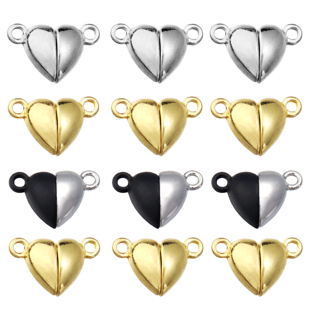 5 ピース/ロット合金ラブハート型磁気クラスプネックレスブレ - Jewelry Making Accessories のレビューと価格