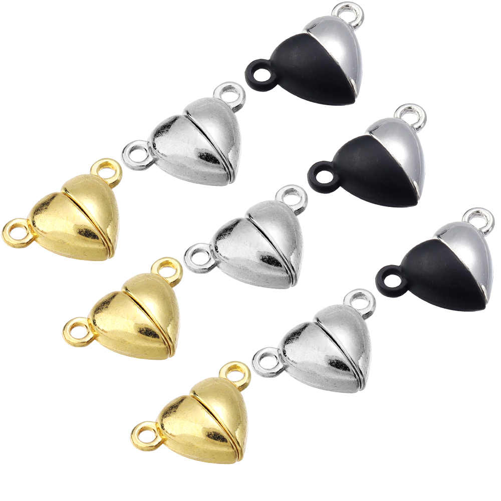 5 ピース/ロット合金ラブハート型磁気クラスプネックレスブレ - Jewelry Making Accessories のレビューと価格