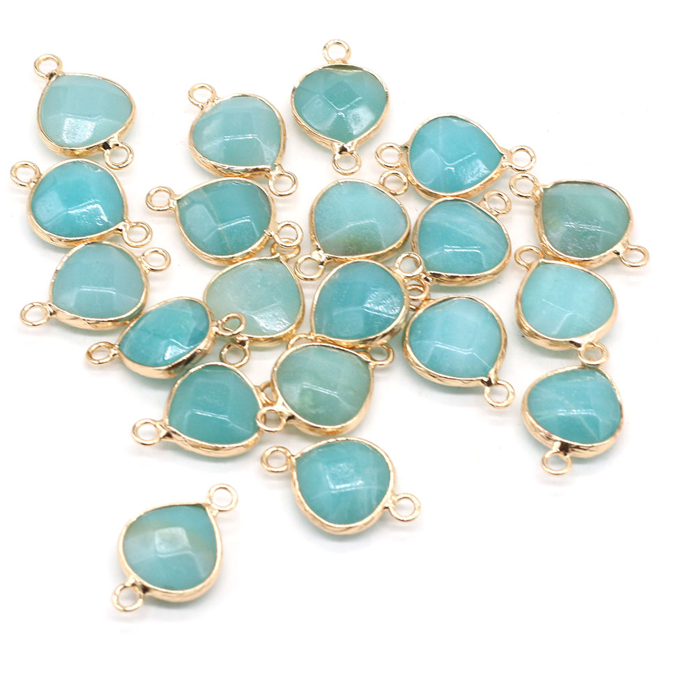 2 個天然石コネクタ脂肪水ドロップペンダントチャーム DIY - Jewelry Making Stones のレビューと価格