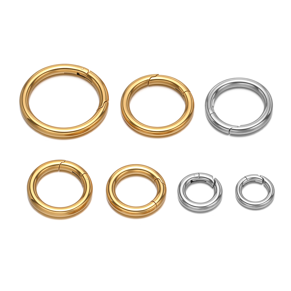 2個/ロット 丸型スプリングクラスプ ステンレス鋼 金メッキ - Jewelry Making Accessories のレビューと価格