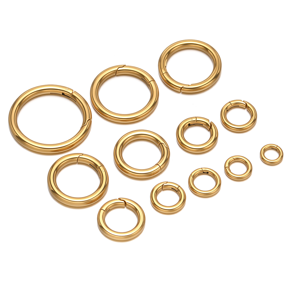 2個/ロット 丸型スプリングクラスプ ステンレス鋼 金メッキ - Jewelry Making Accessories のレビューと価格