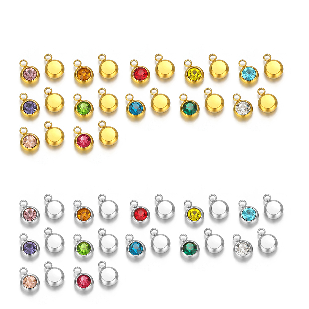 20個 ジルコンビーズペンダント ステンレス製 12ヶ月誕生 - Jewelry Making Stones のレビューと価格