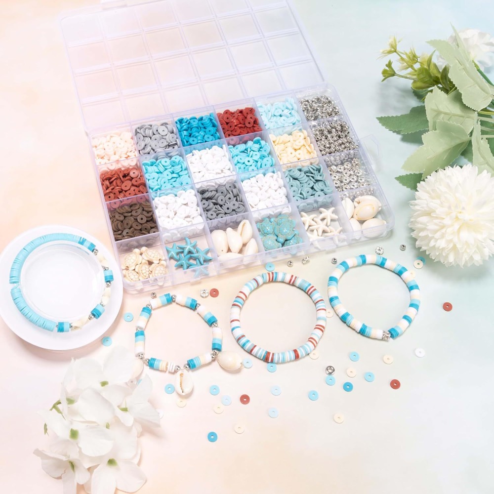 2600個入り/箱 24グリッド オーシャンビーチ ポリマー - Jewelry Making Party For Adults のレビューと価格