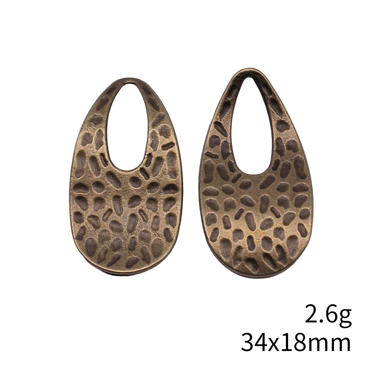 10 個 34x18mm 5 色ハンマードティアドロップ幾何 - Jewelry Making Hammer のレビューと価格