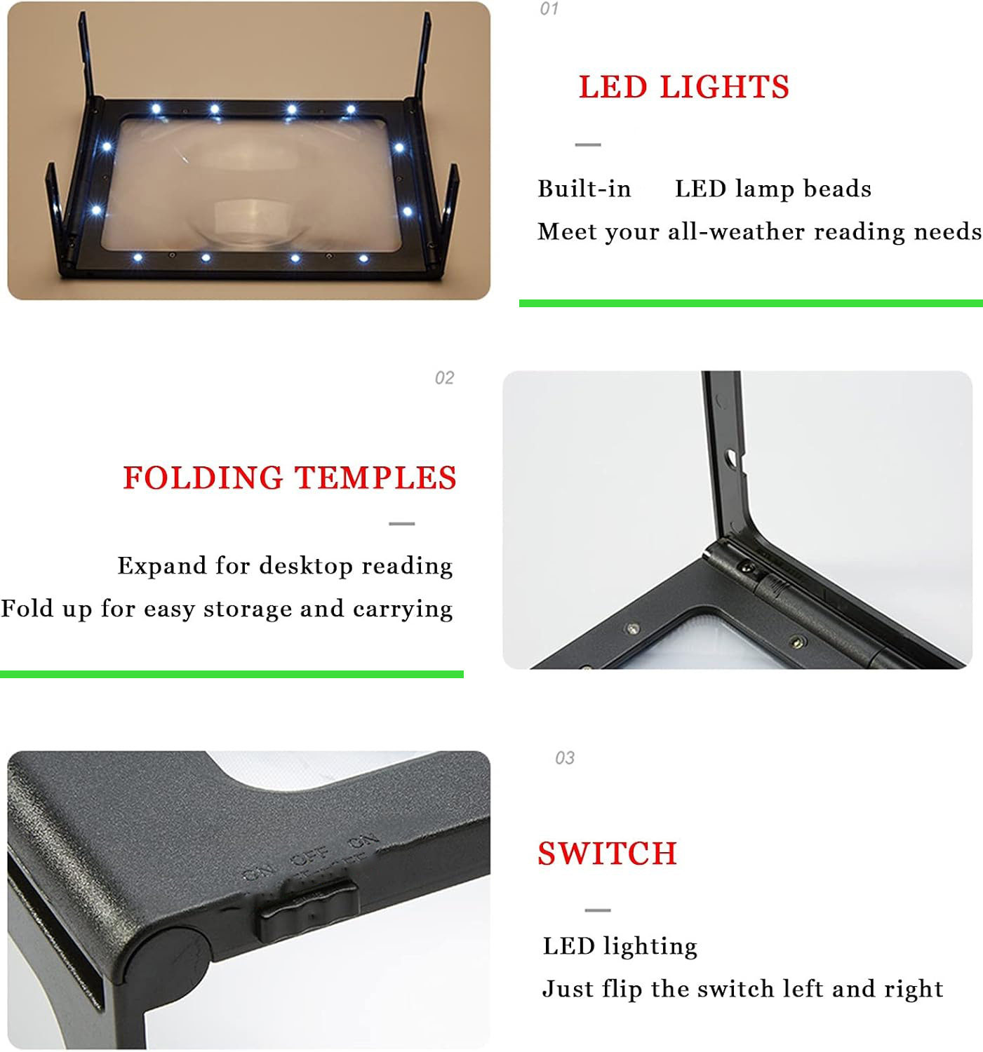 3倍LED拡大鏡スタンド付き、ジュエリー製作や高齢者向け読書 - Jewelry Making For Seniors のレビューと価格