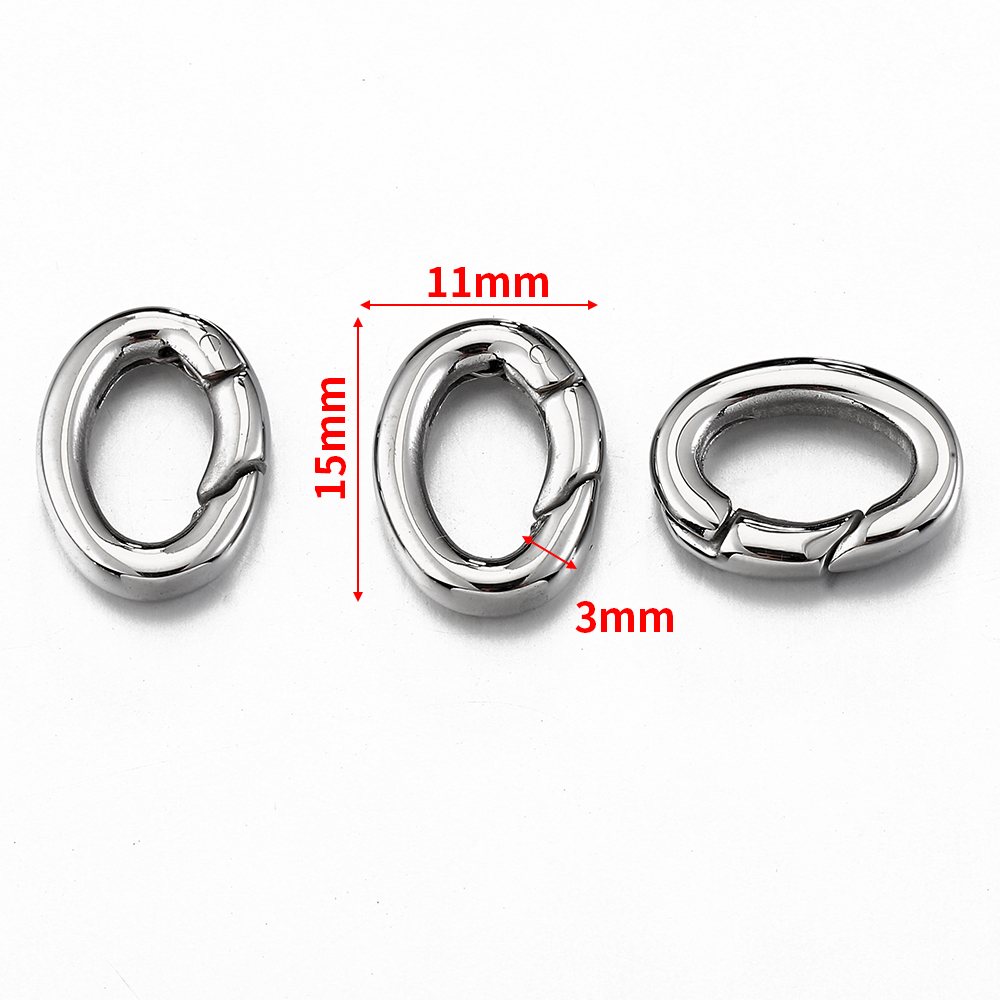 ステンレススチールクラスプ,楕円形,キーリング,ジュエリー作 - Jewelry Making Basics のレビューと価格