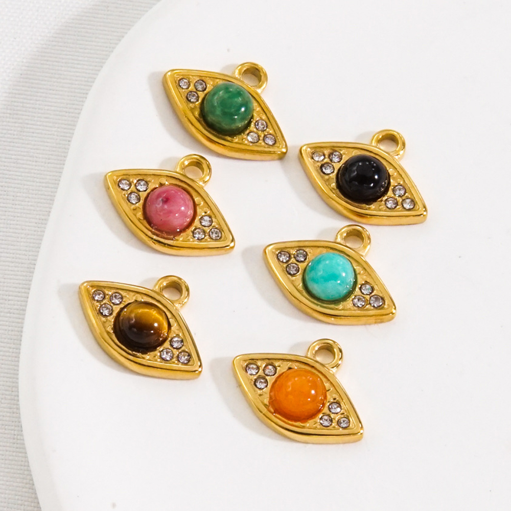 天然石のペンダント,チャーム,12x9mm,ステンレス鋼,ジ - Jewelry Making Stones のレビューと価格