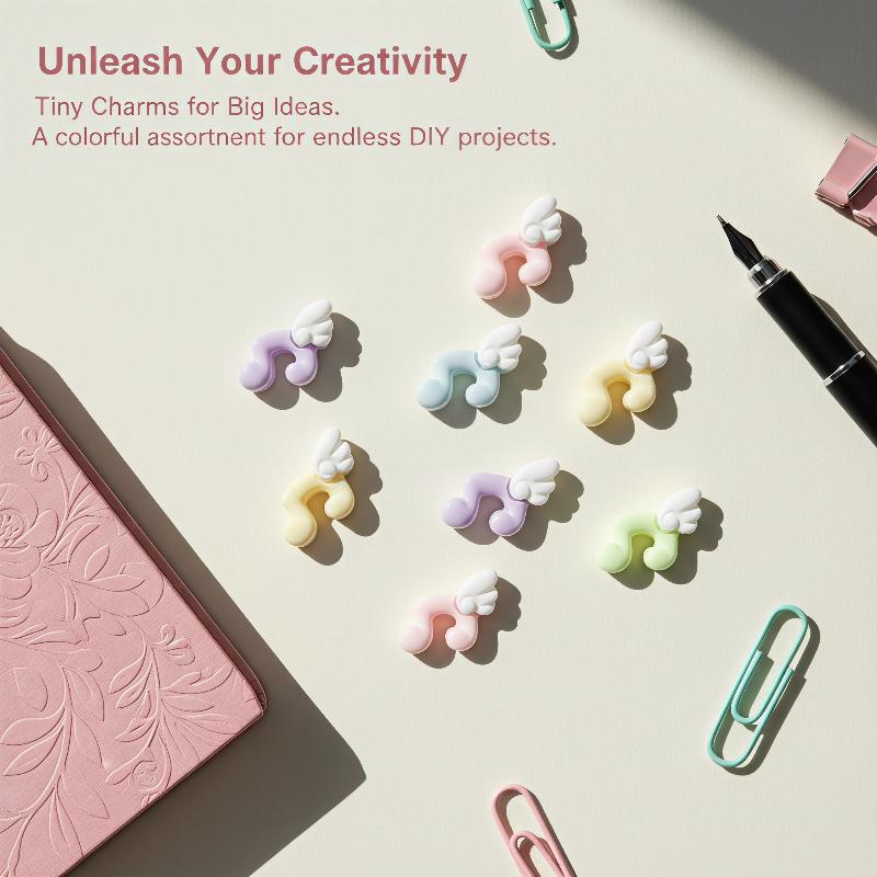 樹脂製音符チャーム キュートなパステルエンジェルウィングデザ - Jewelry Making Party For Adults のレビューと価格