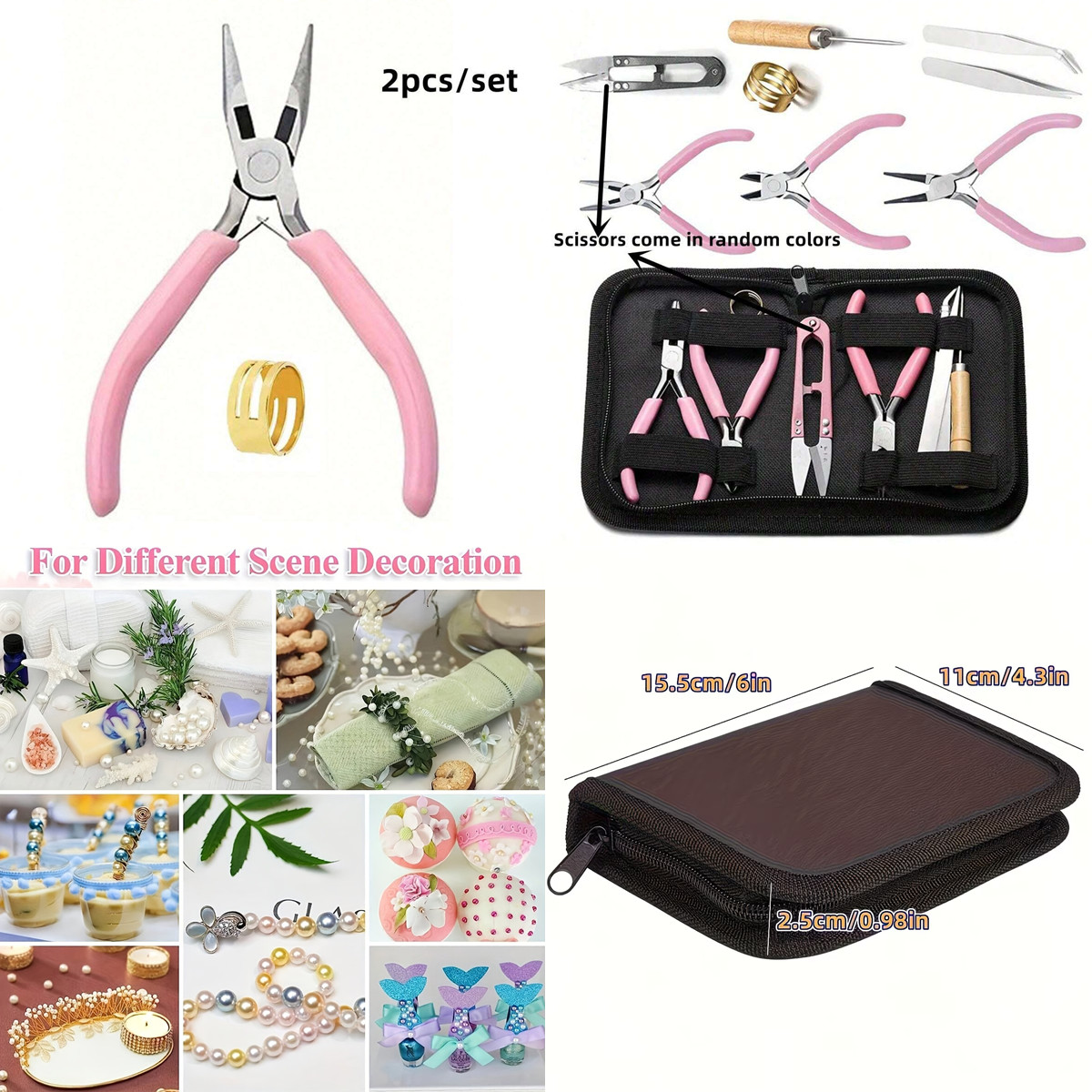 8個/セット、2個/セット ピンクの上級ジュエリー製作ツール - Jewelry Making For Seniors のレビューと価格