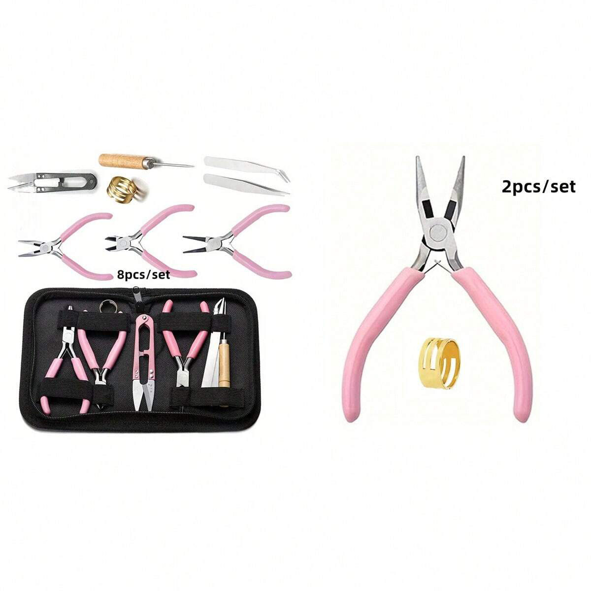 8個/セット、2個/セット ピンクの上級ジュエリー製作ツール - Jewelry Making For Seniors のレビューと価格