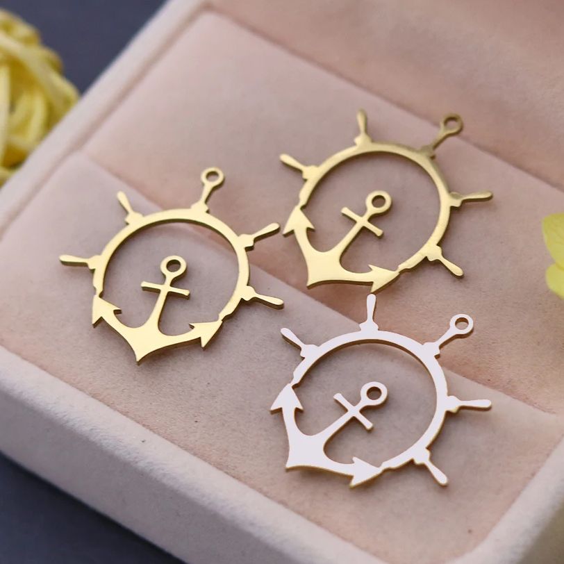 3 個コンパスアンカークロスステンレス鋼ペンダントチャームジ - Jewelry Making Guide のレビューと価格