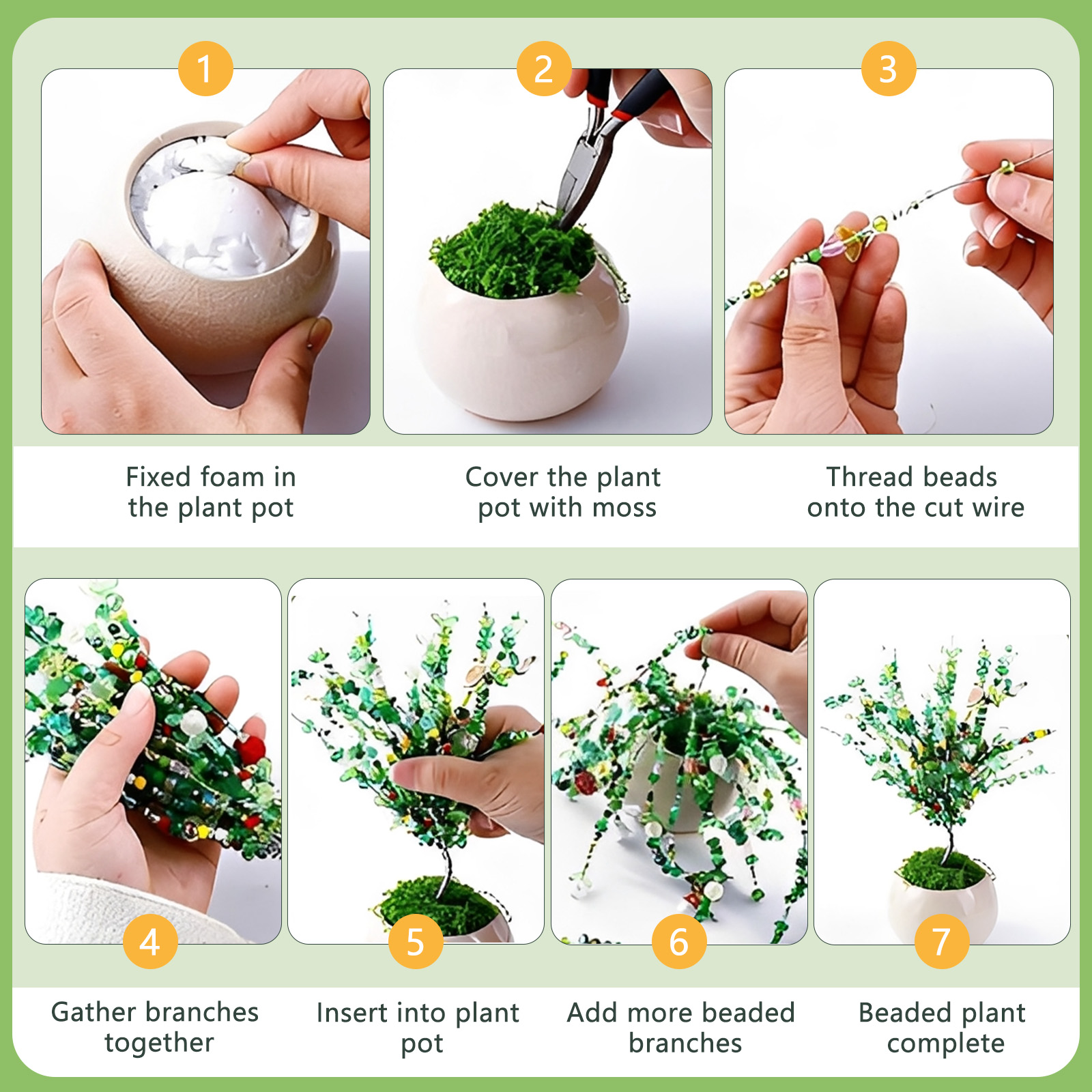 ビーズ植物キット 人工モス付き 永続的な植物キット DIYビ - Jewelry Making Videos のレビューと価格