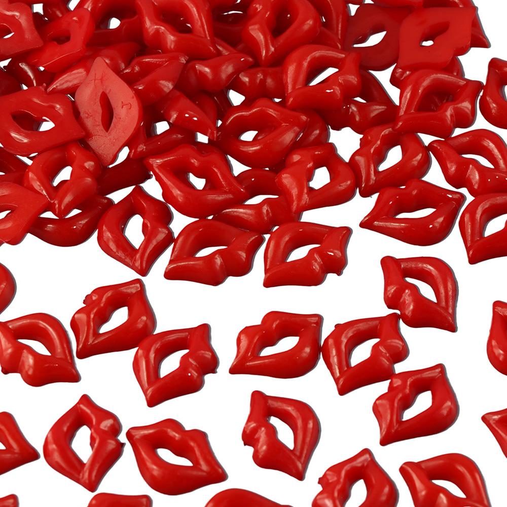 キーホルダー レジンリップビーズ プラスチック製 赤いリップ - Jewelry Making Party For Adults のレビューと価格