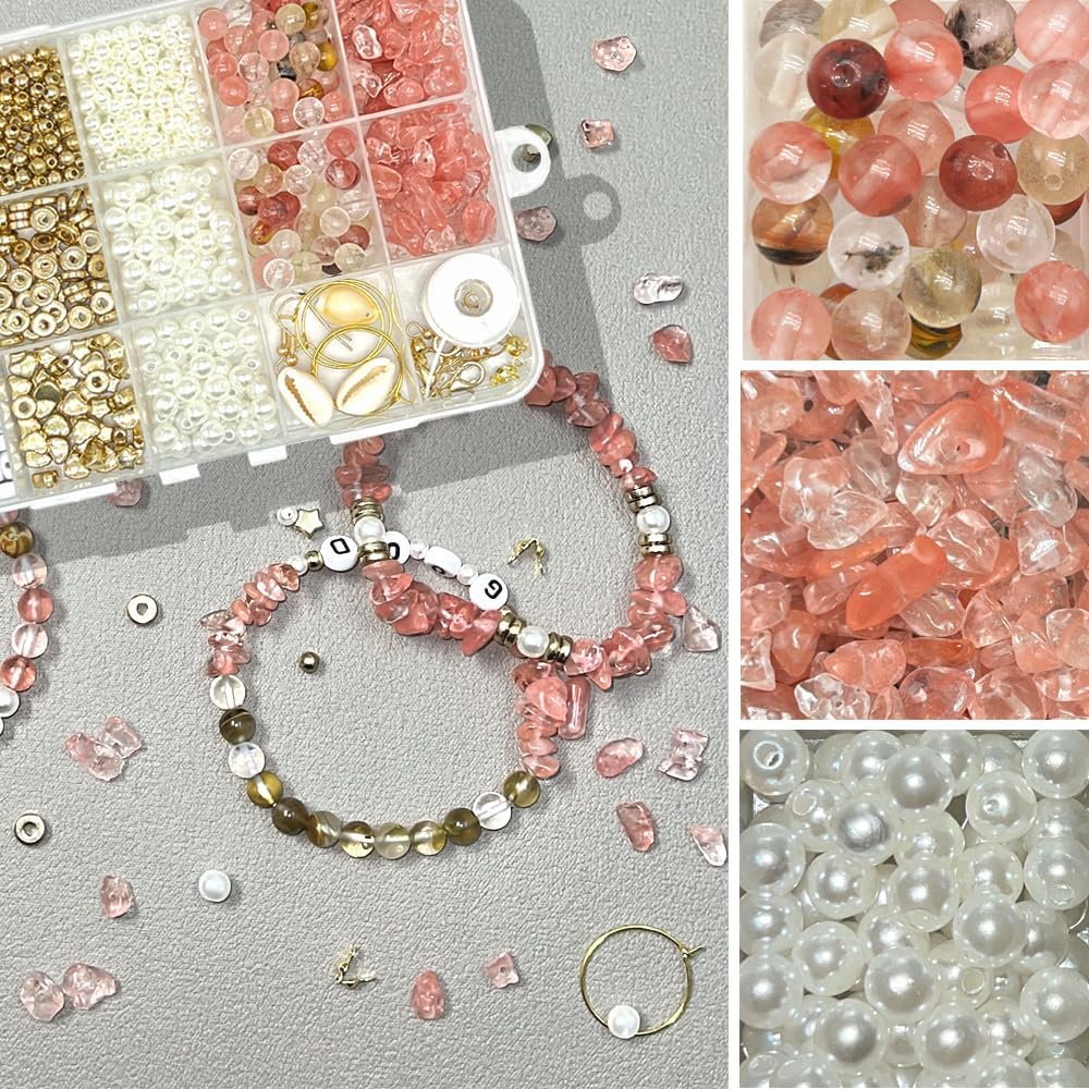DIY ジュエリー作成用品キット火山チェリークォーツ天然石ビ - Jewelry Making Party For Adults のレビューと価格