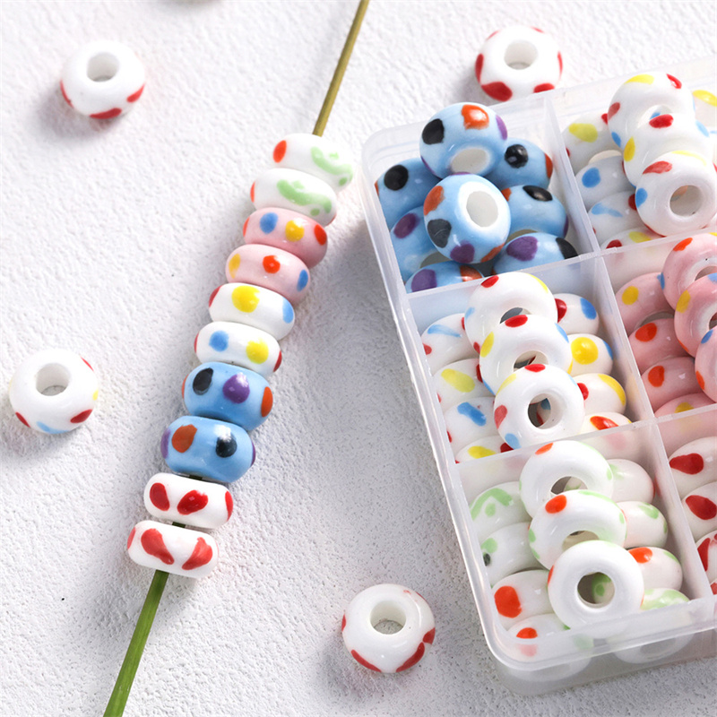 6 × 15 ミリメートルカラフルな子供楽しいセラミック大穴 - Jewelry Making For 5 Year Old のレビューと価格