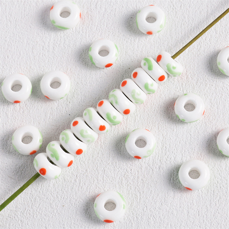 6 × 15 ミリメートルカラフルな子供楽しいセラミック大穴 - Jewelry Making For 5 Year Old のレビューと価格