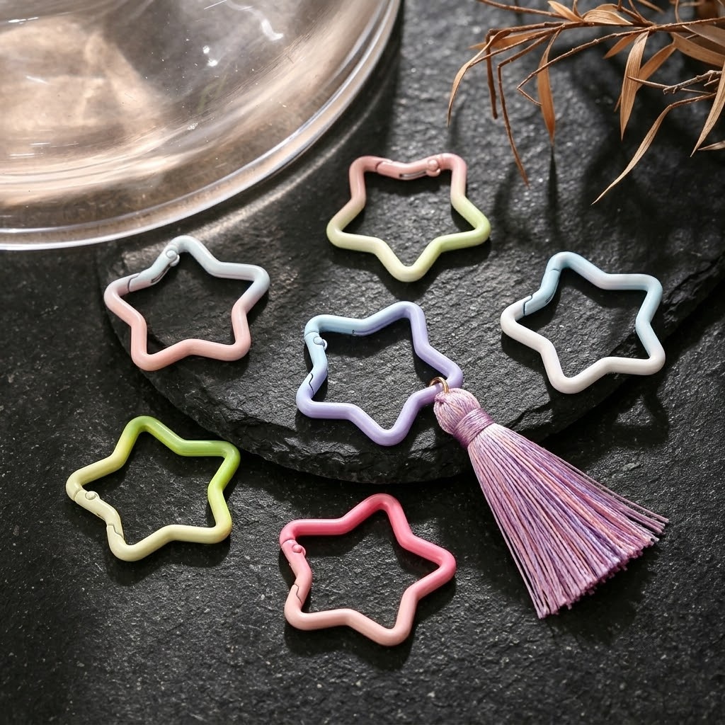 5 個のグラデーション星形スプリングリングクラスプカラフルな - Jewelry Making Basics のレビューと価格