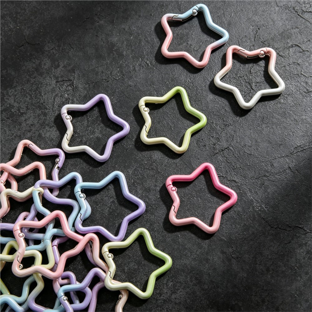 5 個のグラデーション星形スプリングリングクラスプカラフルな - Jewelry Making Basics のレビューと価格