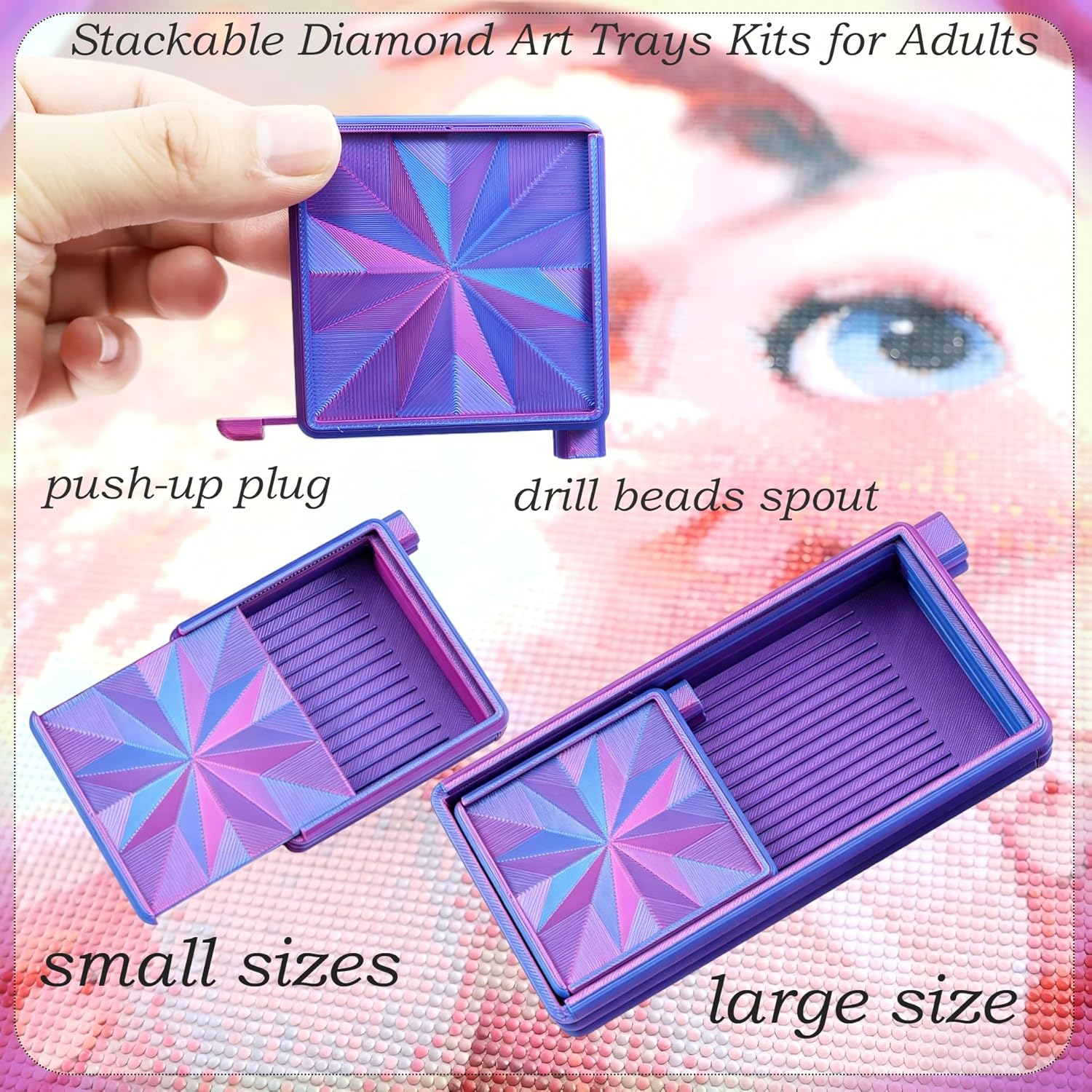 3 in 1 ダイヤモンドアートトレイ 蓋付き、積み重ね可能 - Bead Organizer Tray のレビューと価格
